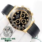 Rolex Daytona 4130 Movement 904L Steel Diamond Markers YG/RG Case Oysterflex Band Watch